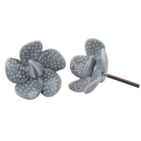 Grey Flower Shape Knob